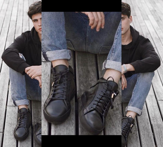 black sneakers ,trainers, leather, affordable luxury, comfort street wear, fashion ,shoes ,handcrafted, common project ,filling pieces, axel arigato ,ETQ,clarks, vans ,stan smith ,north 89,  SraVees ,oliver cabell, JAK, onitsuka 